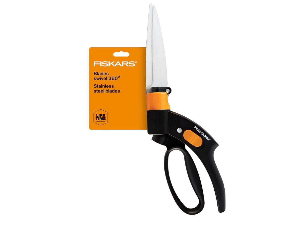 Fiskars 5" Shear Ease Grass Shears, Grass Clippers for Lawn & Garden
Shear Ease Technology Prevents Blades from Jamming, 360 Degree Steel Swivel Blades, for Edging, Trimming & Detailed Lawn Care