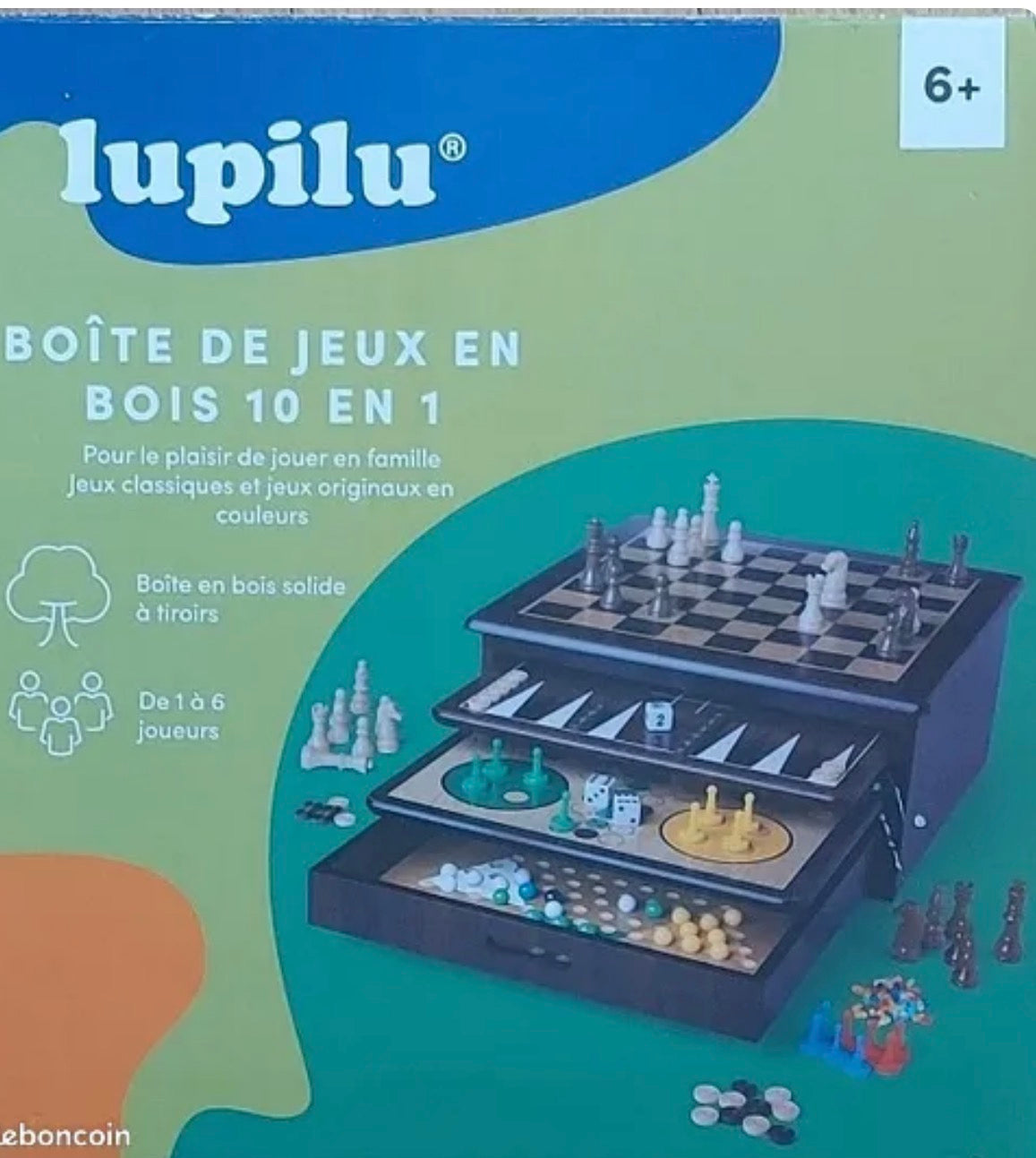 10-in-1 Wooden Game Box