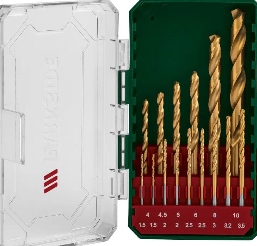 Parkside HSS Twist Drill Bit Set - 15 Pieces