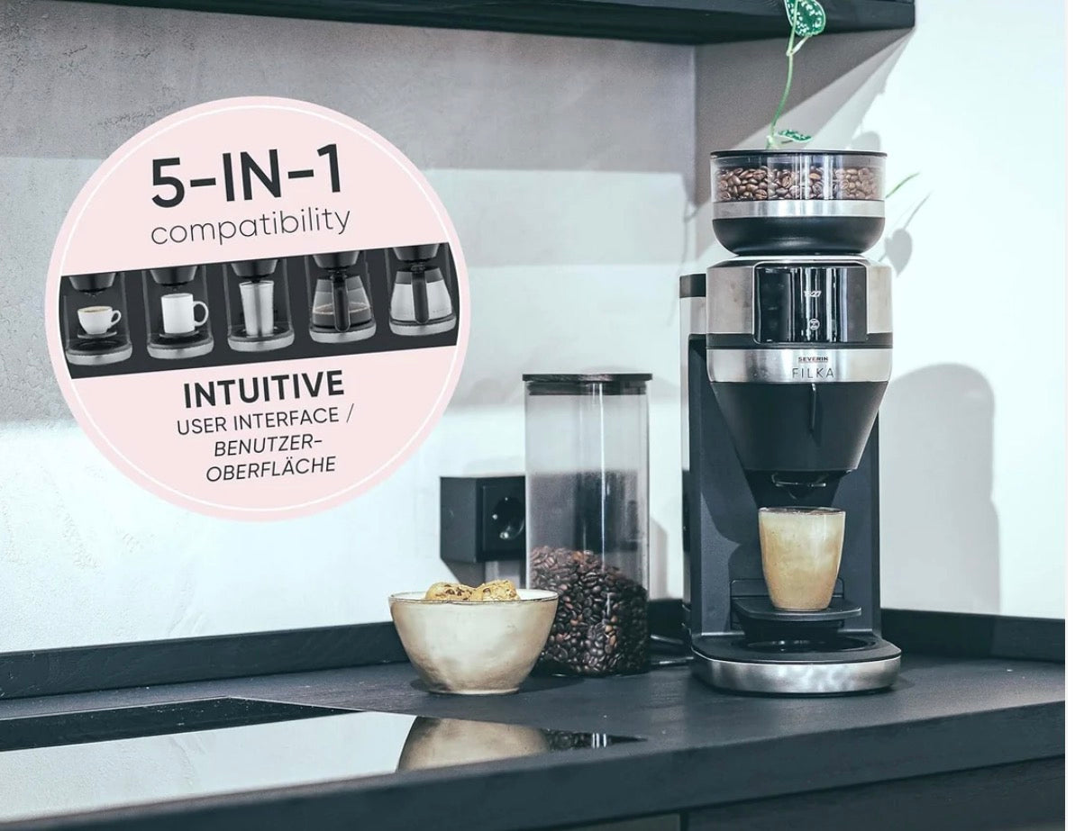 Severin Filka Ka 4852 Fully Automatic Coffee Machine - 5-In-1 With Grinder