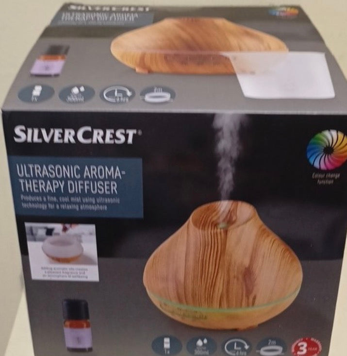 Silvercrest Ultrasonic Aromatherapy Diffuser 300ml Wood Effect