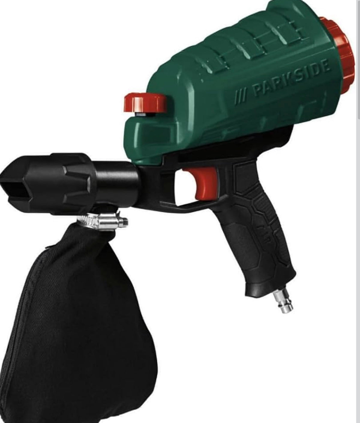 Brand: Kompernass Parkside
Pneumatic sandblasting gun for removing paint, varnish, rust and stubborn dirt. Large filler neck suitable for all common sand with a grain size of (40-60 grit)