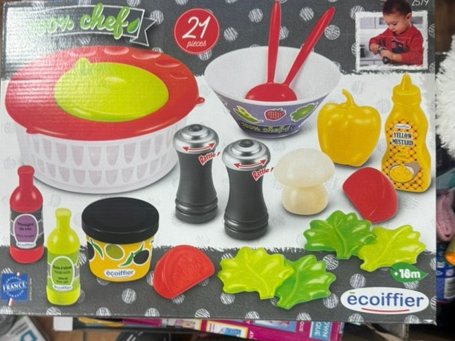 Ecoiffier Jouets Écoiffier - 2579 - Composed Salad Set - Spinner + Vegetables - Includes Hardliners - From 18 Months - Made in FranHardlines