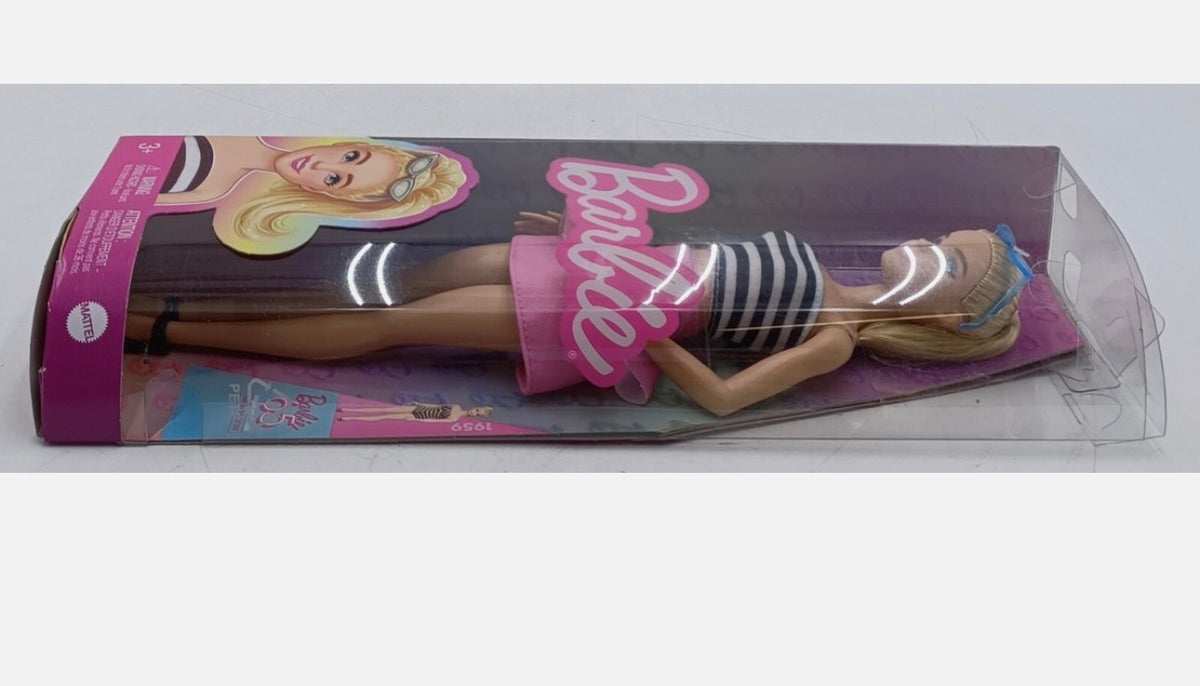 Yr 2023 Barbie Fashionistas Doll #213 Caucasian Model HRH11 Striped Black White