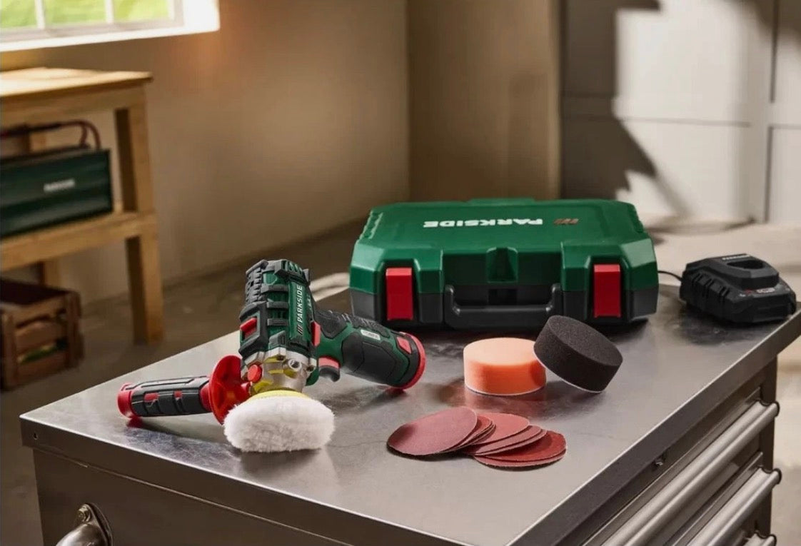 Parkside 12V Cordless Polisher/Sander - With 1x 12V Battery & Charger. New