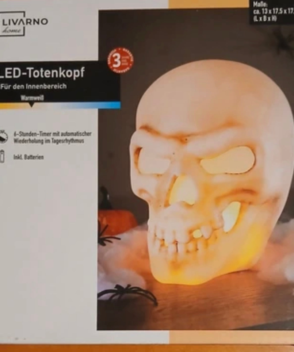 Light-up SKULL Halloween Glow Decor LED Tabletop Decoration Glowing Lights Head