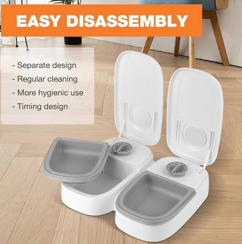 Automatic pet food dispenser for dogs and cats