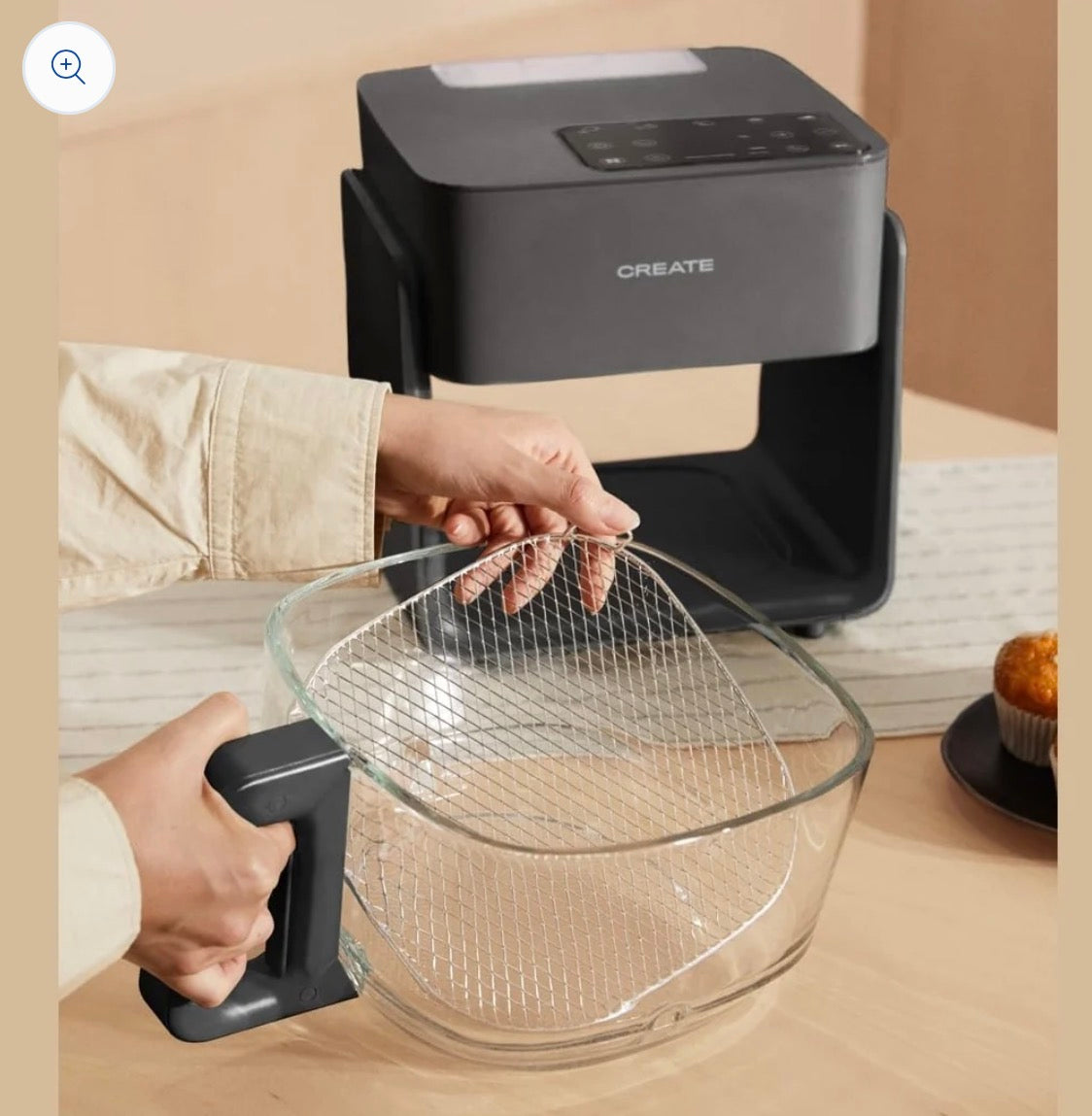 Create Fryer Studio Crystal Glass Air Fryer 4.2 L
