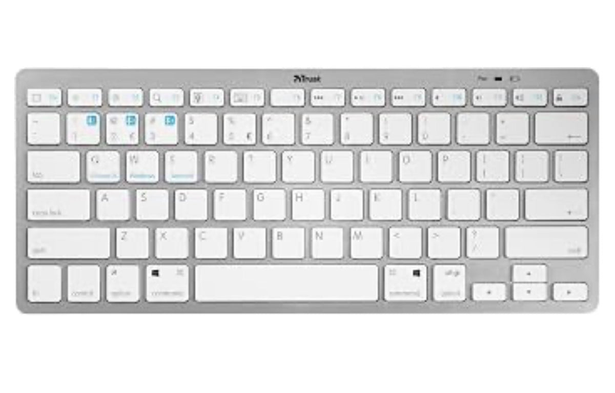 Trust 23747 Nado Bluetooth Keyboard with QWERTZ German Layout, Wireless Keyboard, Wireless Keyboard for Smartphone, iPad, Tablet, PC, Laptop, Android, MacOS, Windows, White