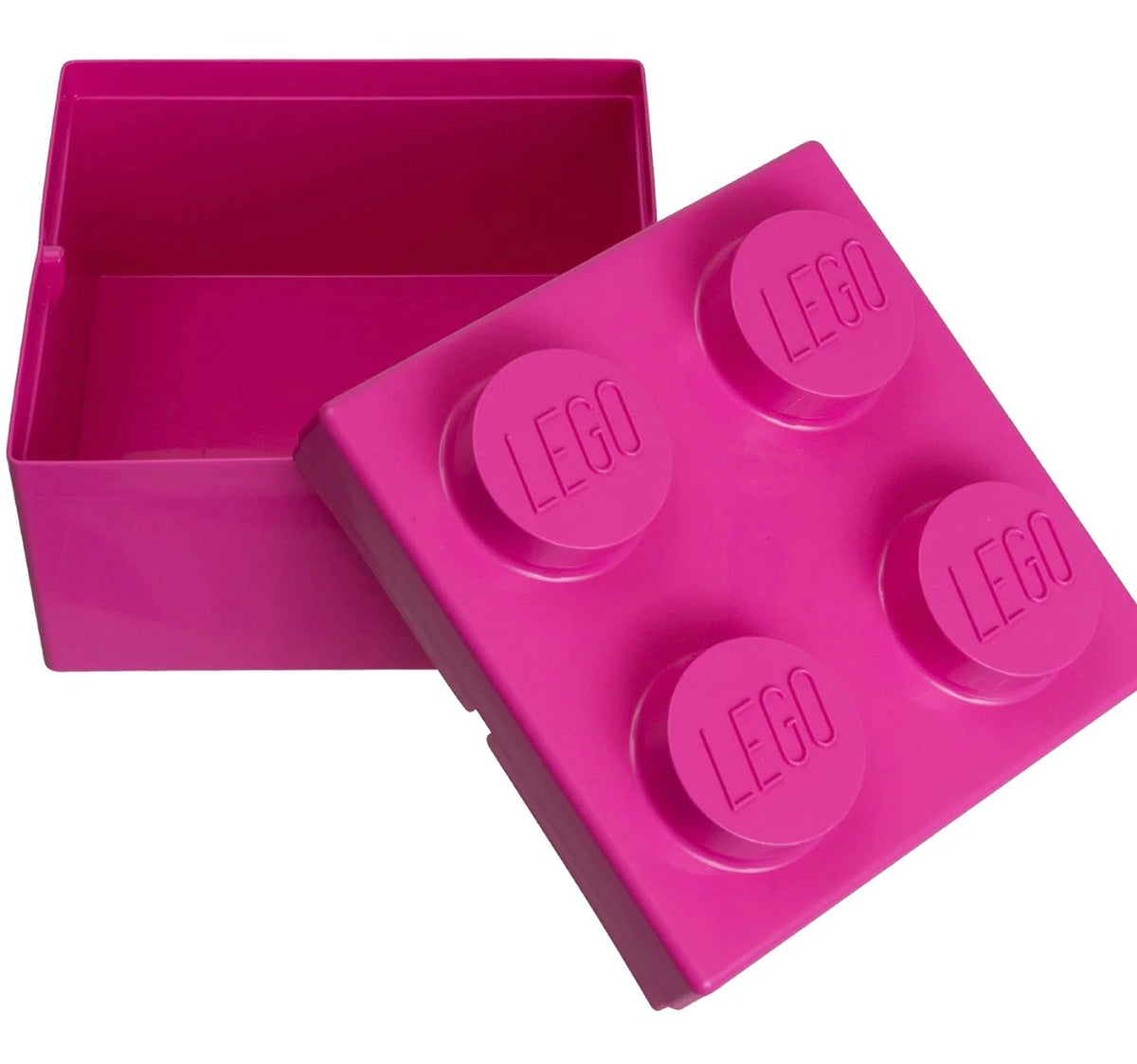 LEGO Brick 4 Knobs Stackable Storage Box, Bright (Pink), 5.7 Litre
