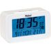Digital radio alarm clock, moon phase display, white