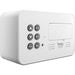 Digital radio alarm clock, moon phase display, white