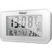 Digital radio alarm clock, moon phase display, white