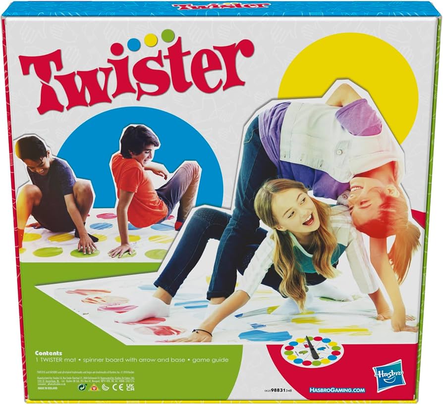 Hasbro Gaming Twister Game, Family and Kids Party Game, Twister Board Game Ages 6 and Up, Indoor and Outdoor Classic Game - English Version