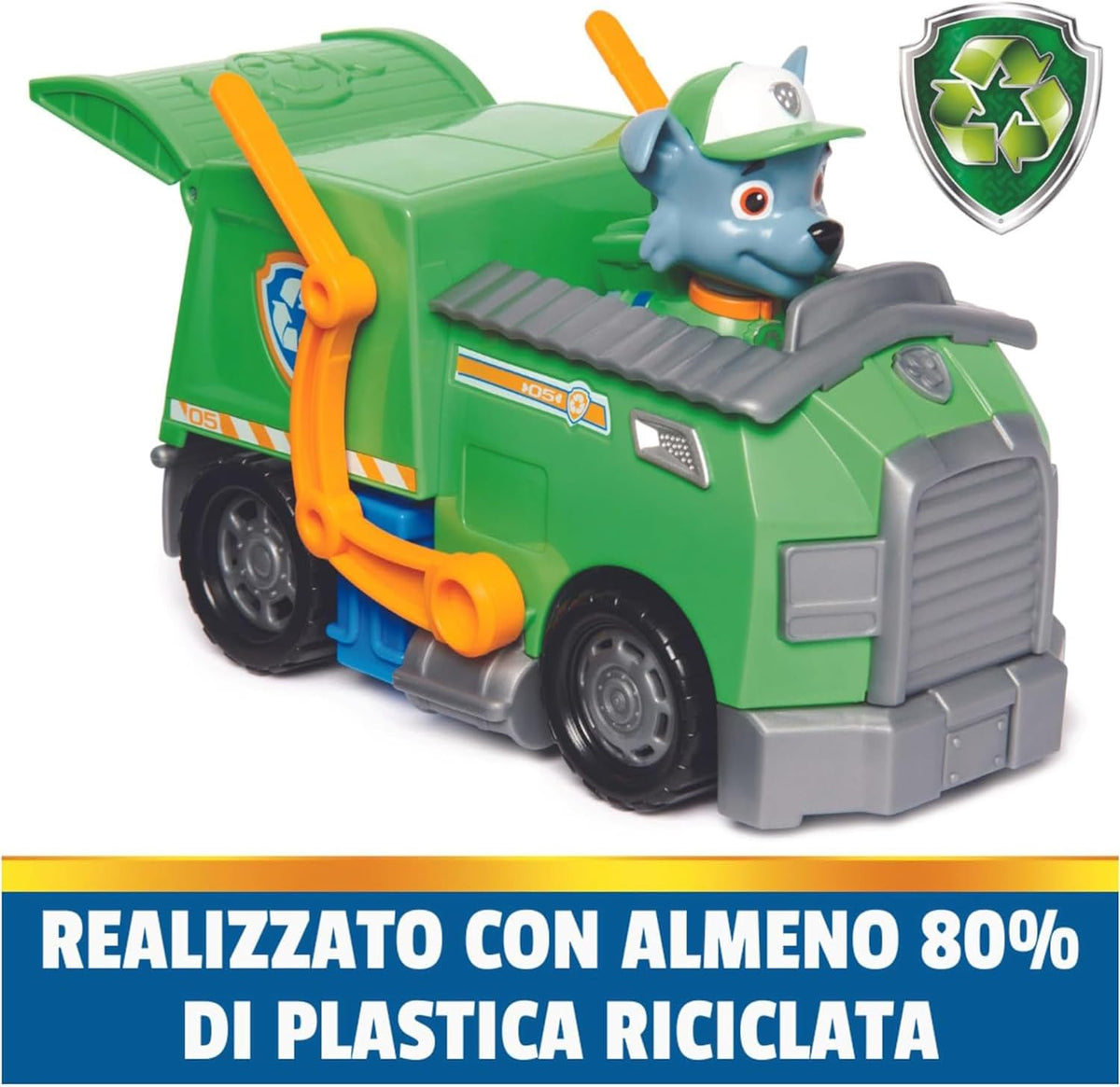 PAW Patrol, Rocky’s Recycle Truck Vehicle with Collectible Figure, Preschool Toys for Boys & Girls Ages 3 and Up