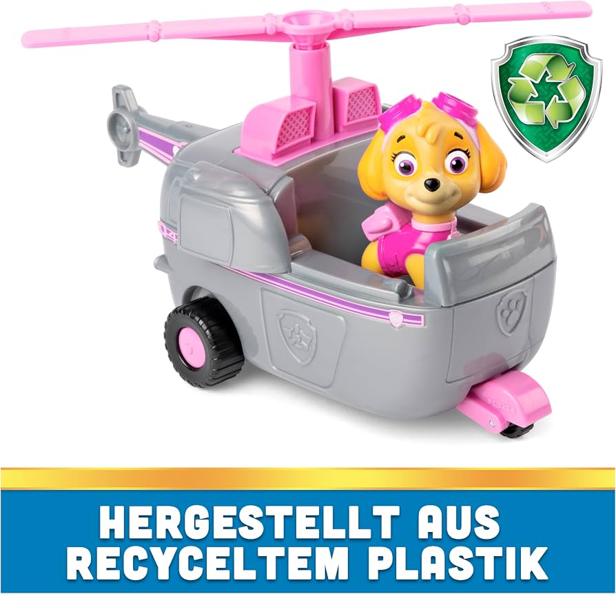 Paw Patrol - Vehicle Figure Stella - Car 15 cm Collectible Figurine Toy - Recycled Plastic Toy - Children's Car - Children's Toy 3 Years and Above