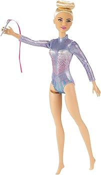 Barbie Rhythmic Gymnast Doll & Themed Accessories
Fashion Doll Wearing Leotard, 2 Clubs & Ribbon Accessory, Ages 3+