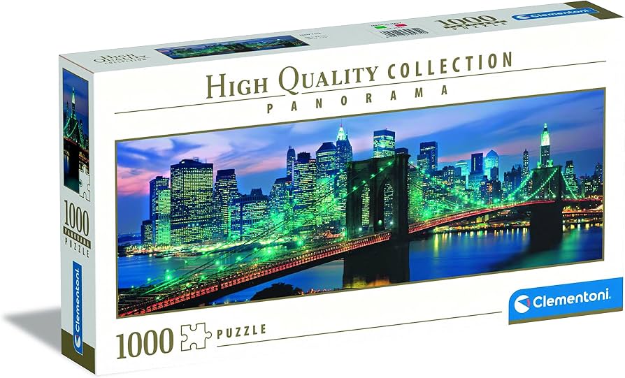 Clementoni - 39434 - Collection Panorama Puzzle for Adults and Children - New York Brooklyn Bridge - 1000 Pieces