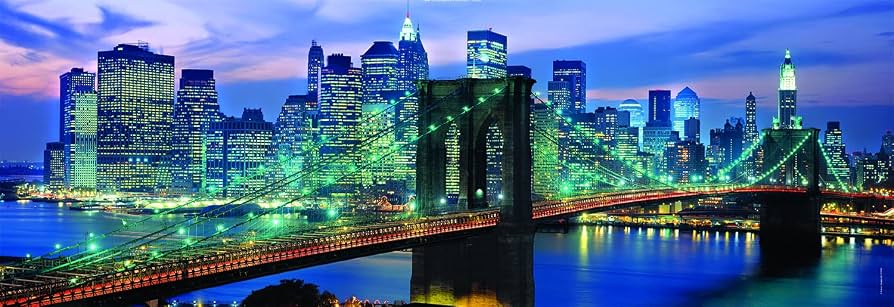 Clementoni - 39434 - Collection Panorama Puzzle for Adults and Children - New York Brooklyn Bridge - 1000 Pieces