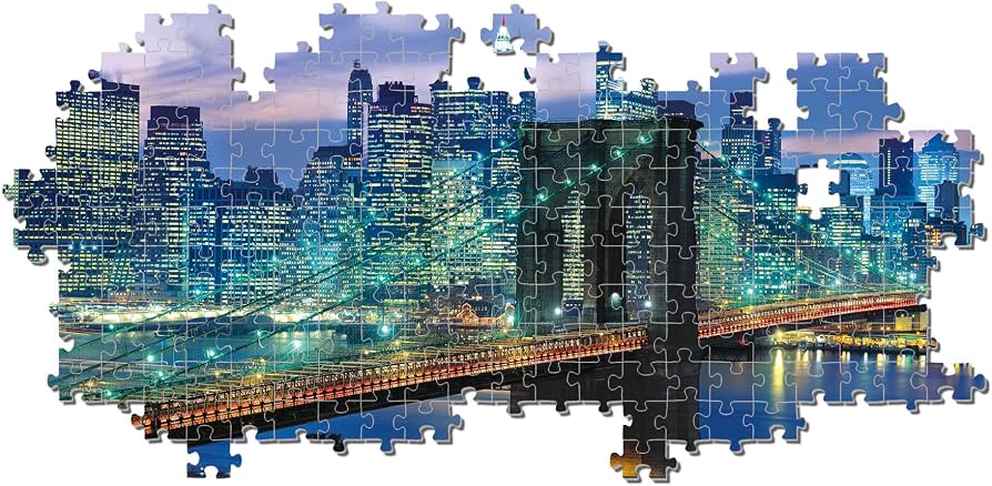 Clementoni - 39434 - Collection Panorama Puzzle for Adults and Children - New York Brooklyn Bridge - 1000 Pieces