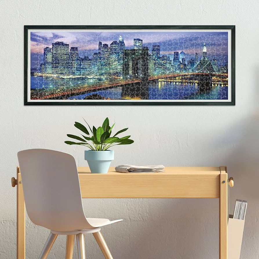 Clementoni - 39434 - Collection Panorama Puzzle for Adults and Children - New York Brooklyn Bridge - 1000 Pieces
