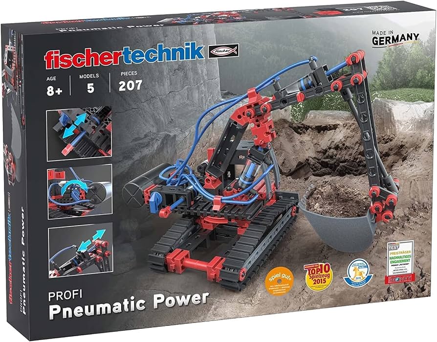 Fischertechnik 533874 "Profi-Pneumatic Power" Construction Set
Pneumatic construction kit 533874, realistic technology models for assembling and discovering, made in Germany