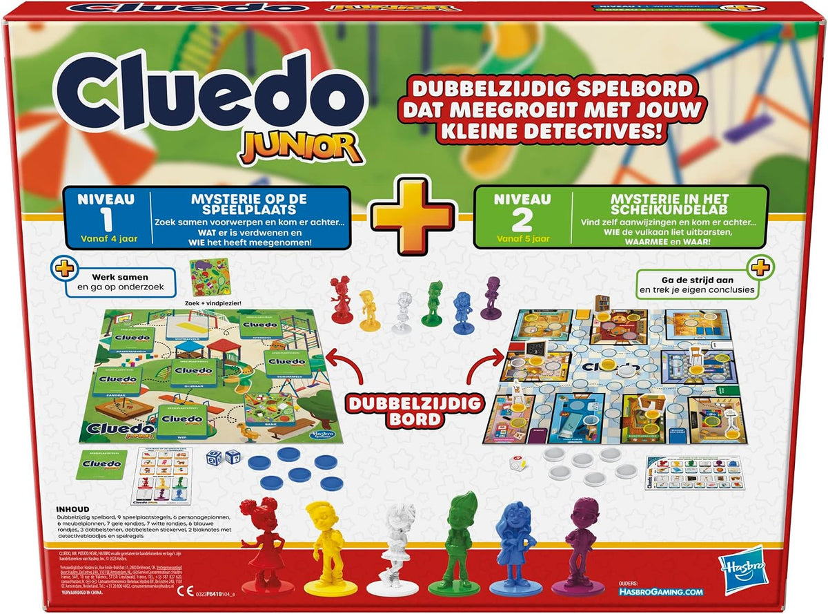 Hasbro Gaming Cluedo Junior Game, 2-Sided Game Board, 2 Games in 1, Detective Cluedo Game for Young Children, Board Games for Kids, Junior Games (Dutch Version)