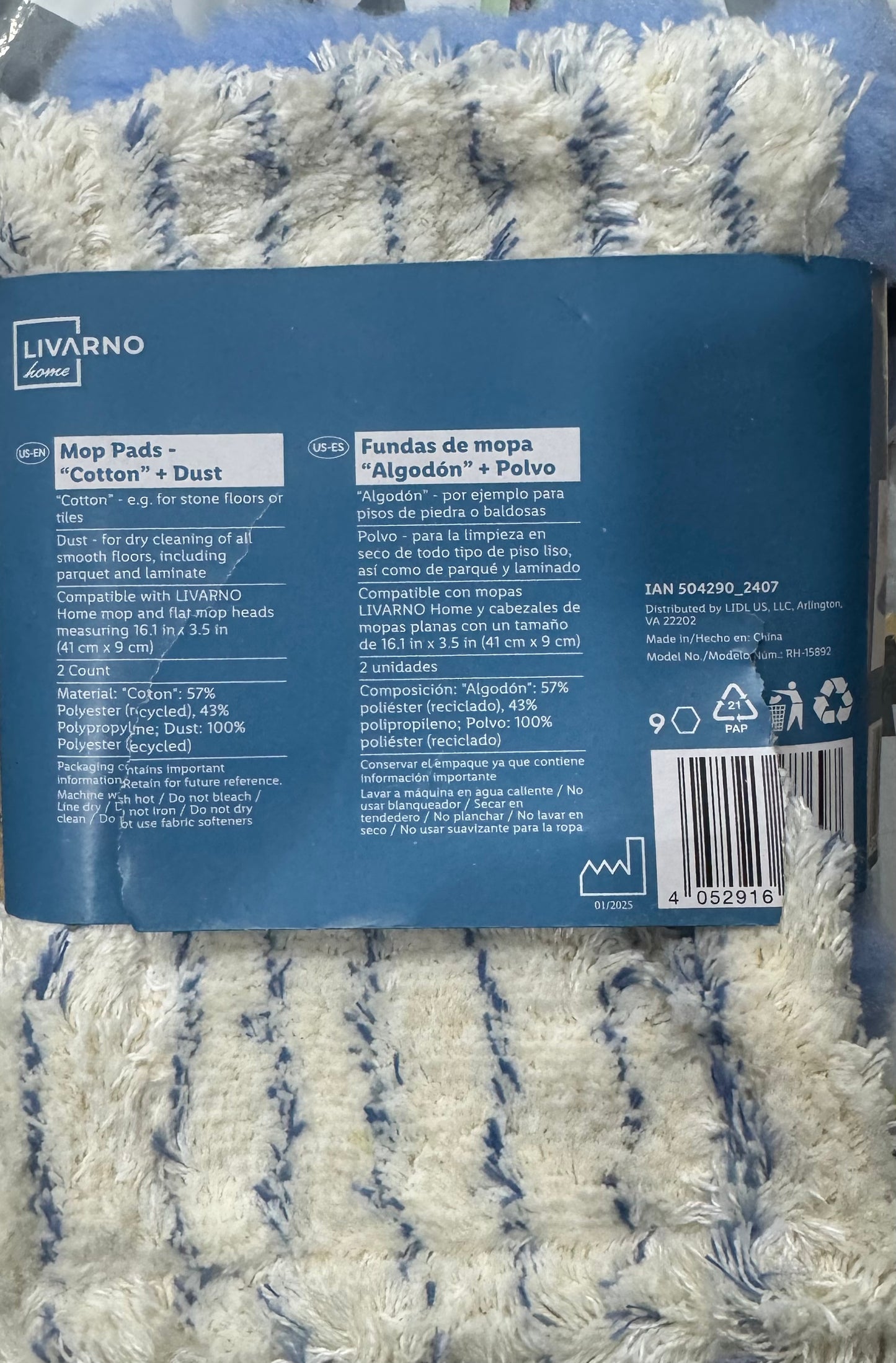 Flat mop base 41x10 cm blue Livarno Home