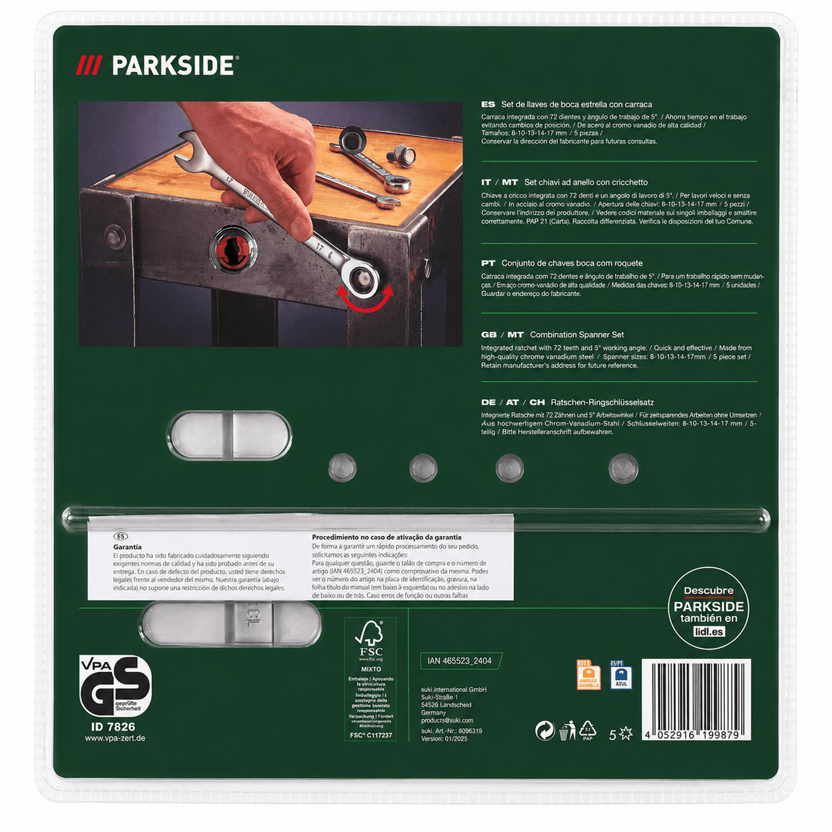 Combination wrench setParkside IAN 465523_2404