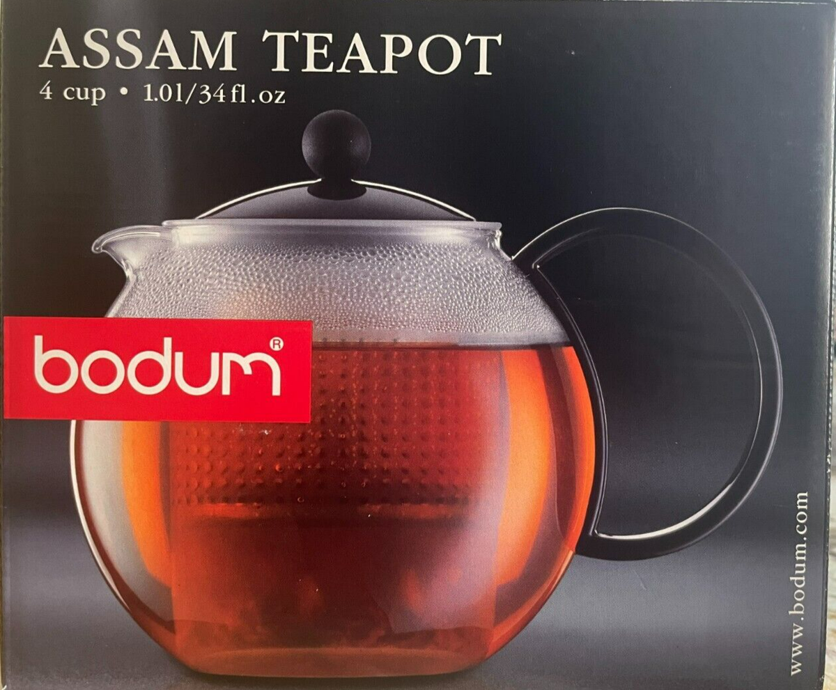 Bodum - 1844 - Assam Teapot French Press Glass Stainless Steel Filter 34 Oz