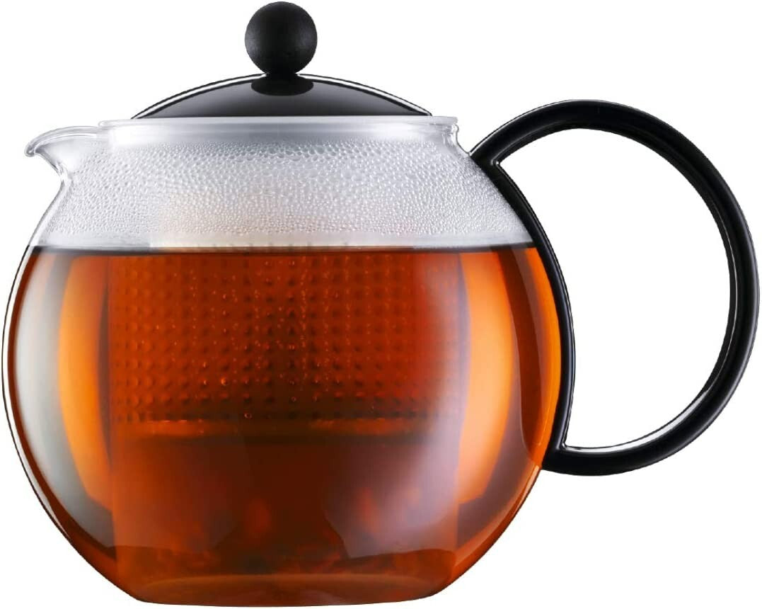 Bodum - 1844 - Assam Teapot French Press Glass Stainless Steel Filter 34 Oz