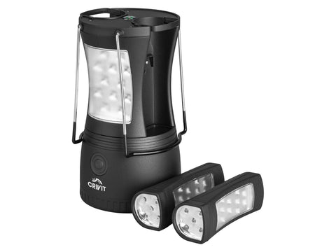 CRIVIT 2-in-1 Camping Lantern — Splits into Two Lights, approx. 11.5 x 20.5 cm, Folding Metal Bails