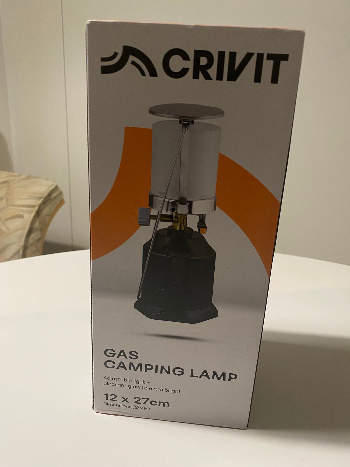 Crivit gas camping lamp – portable, adjustable brightness, for outdoor recreation