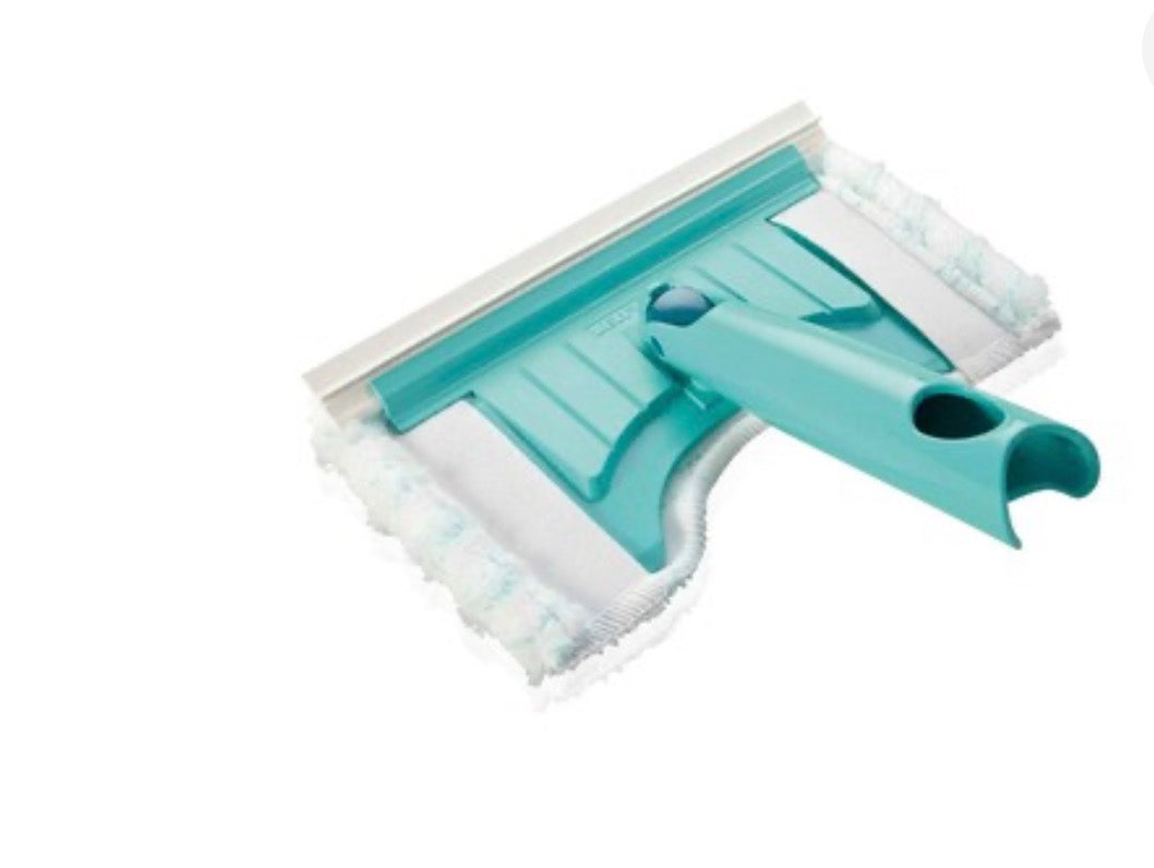 Leifheit Tile and Bathtub Wiper Flexi Pad w/ Telescopic handle L41700& Leifheit Bath Cleaner Micro Duo Pad, Click System free & Leifheit Classic Foam Broom for Click System Handles, width 34 cm, Useful for Allergy Suffers as Dust is not Whirled Up, No Dus