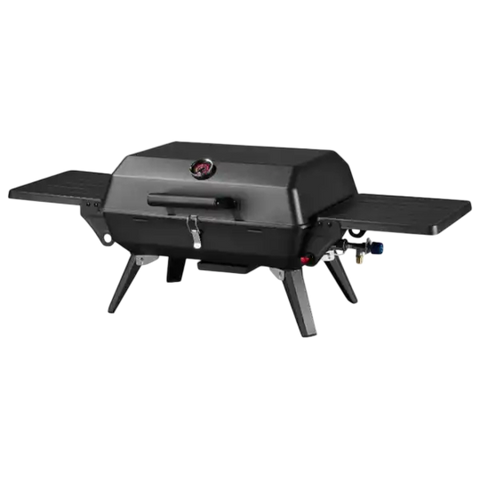 Grill Meister Memphis Portable Barbecue Grill — with Lid & Side Table