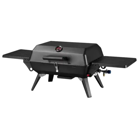 Grill Meister Memphis Portable Barbecue Grill — with Lid & Side Table