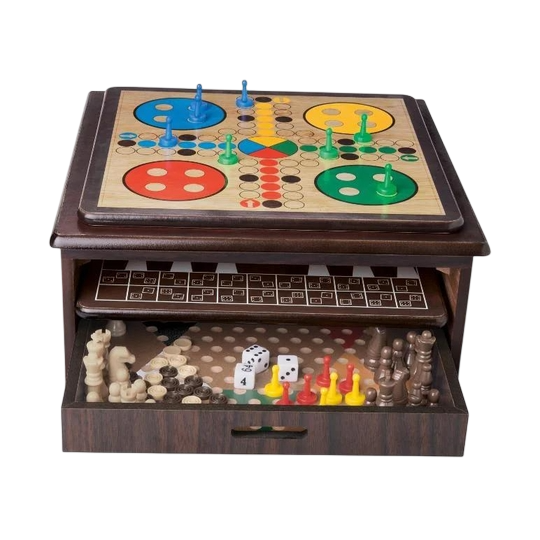 Wooden Game Collection — Multi-Game Compendium in Wooden Box