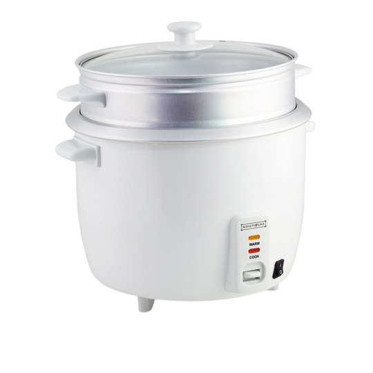 Royalty Line Electric Rice Cooker with Steamer Basket — Automatic Warm & Cook Function