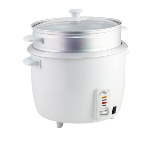 Royalty Line Electric Rice Cooker with Steamer Basket — Automatic Warm & Cook Function
