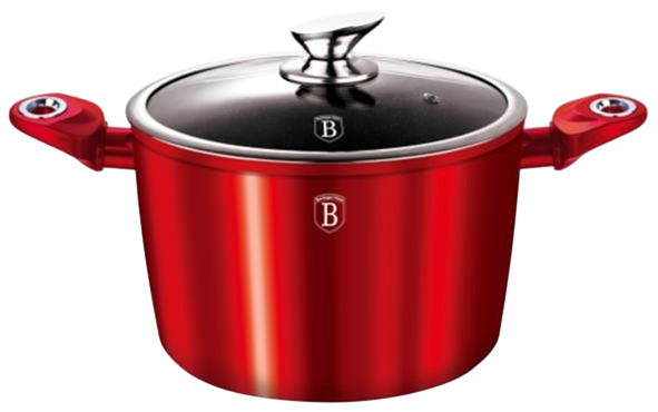 Berlinger Haus Metallic Line Burgundy Casserole with Lid— 4.7 L, 24 x 9.8 cm, Induction