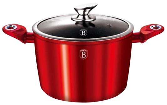 Berlinger Haus Metallic Line Burgundy Casserole with Lid— 4.7 L, 24 x 9.8 cm, Induction