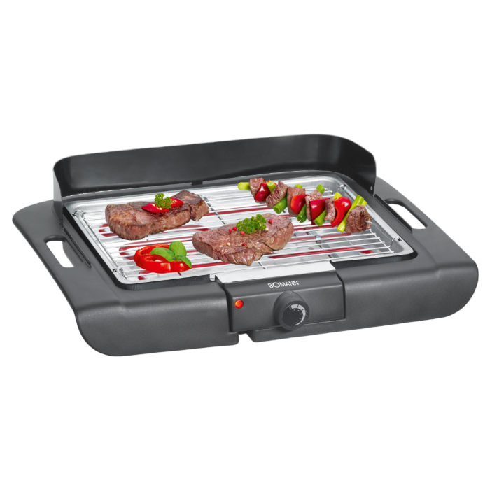 Bomann Electric Barbecue Table Grill — Cool-Touch Housing with Wind Guard