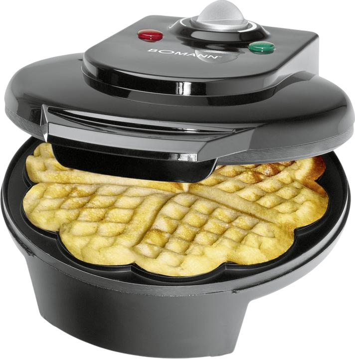 Bomann Heart-Shaped Waffle Maker — Non-Stick Plates & Adjustable Browning