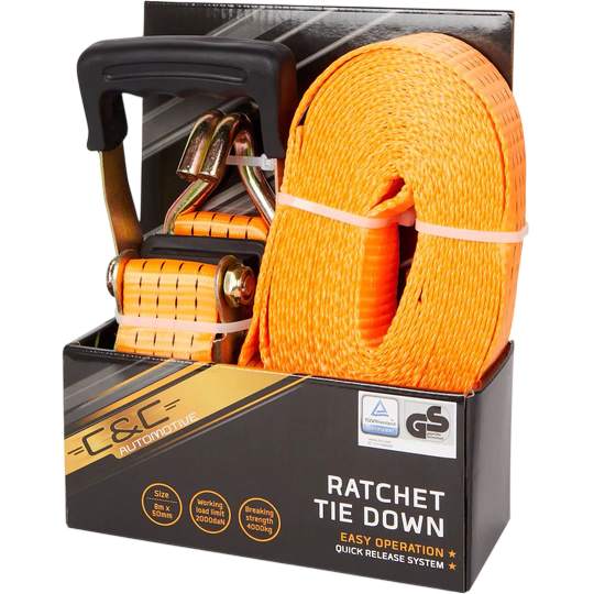 C&C Automotive Ratchet Tie Down Set