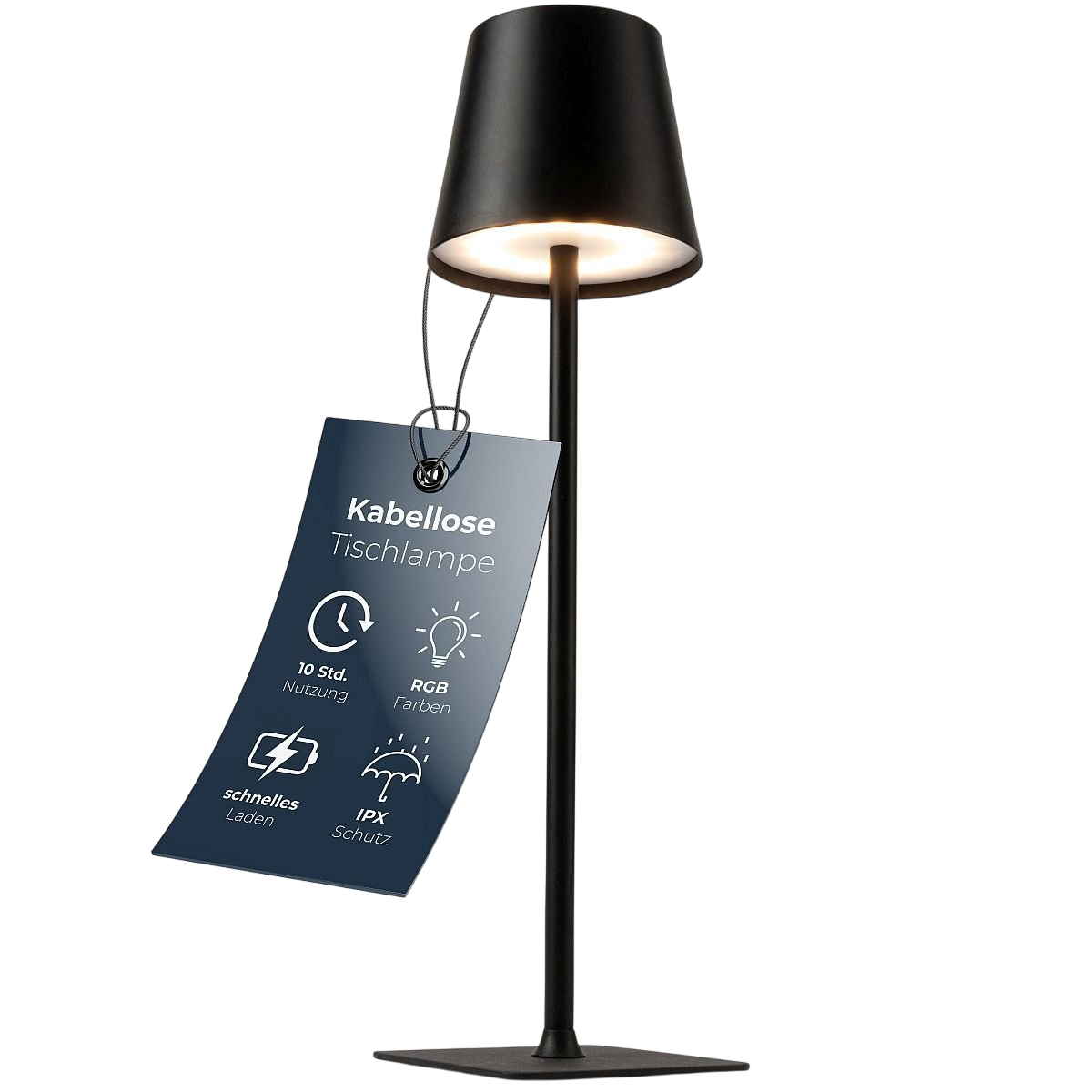 classbach Rechargeable LED Table Lamp — RGB, Dimmable, IPX Splash-Proof, 38 cm