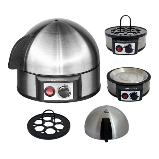 Clatronic Stainless Steel Egg Cooker — Electronic Hardness Control, Soft, Medium & Hard at Once