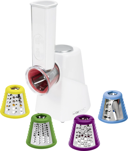 Clatronic Multi-Express 5-in-1 Electric Grater & Slicer — 5 Stainless Steel Drum Inserts
