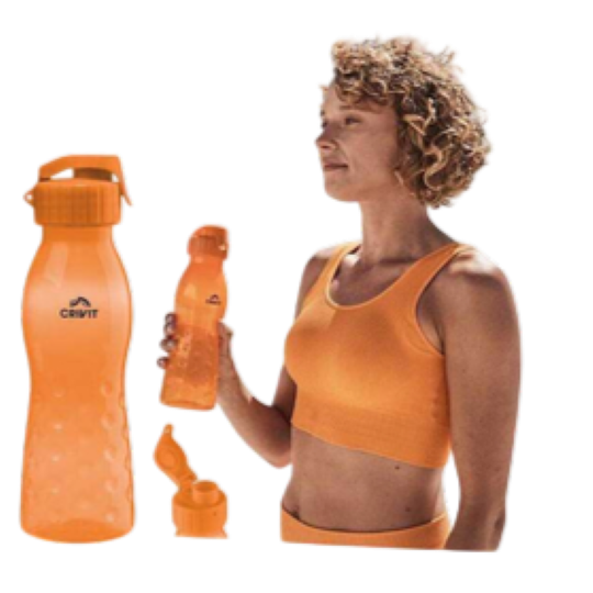 CRIVIT Gourde — Sports Water Bottle 0.67 L, BPA-Free with Flip-Top Lid