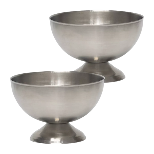 CROFTON — Low Stainless Steel Dessert Bowls, Set of 2, Dishwasher & Freezer Safe