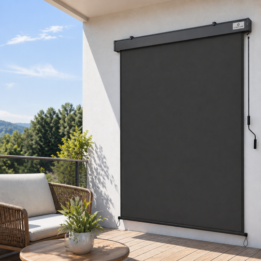 Delta-Sport Vertical Awning 250 x 140 cm — Anthracite Side & Balcony Privacy Sun Screen